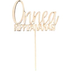 Wooden cake topper, mini Onnea rippipäivänäsi
