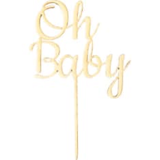 Wooden caketopper, mini Oh Baby