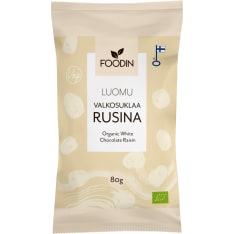 Foodin Luomu 80g in white chocolate bars