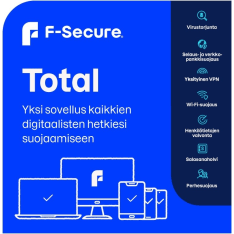 F-Secure Total 24 kk 1 laite tietoturvaohjelma