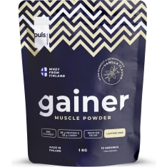 PULS Gainer Muscle Powder Vanilja 1 kg juomajauhe