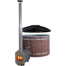 PW-SPA Freetime granite/walnut bath barrel