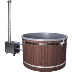 Pw-Spa Freetime L 30 kW with fireplace walnut/black granite hot tub