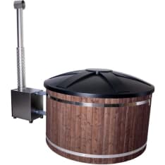 Pw-Spa Freetime L 30 kW kaminalla pähkinä/mustagraniitti kylpytynnyri