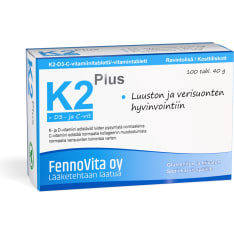 Fennovita K2 Plus 200 µg 100 tabl. ravintolisä