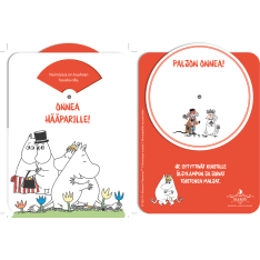 Muumi Onnea hääparille kiekkokortti