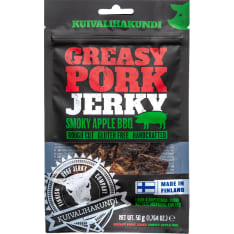 Kuivalihakundi Greasy Pork Jerky Smoky Apple BBQ 50g kuivaliha