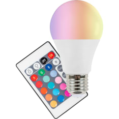 LED-vakiokupulamppu 9W 800lm RGB+W 2700K A60/E27 kaukosäätimellä