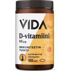 Vida D-vitamiini 50 µg ravintolisä