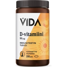 Vida D-vitamiini 50 µg ravintolisä