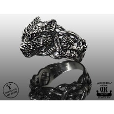 Northern Viking Jewelry Fenrir Wolf silver ring