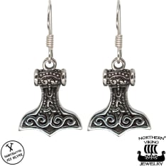 Northern Viking Jewelry Thor's Hammer hook earrings