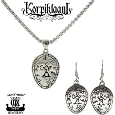 Northern Viking Jewelry Korpiklaani Noitarumpu riipus ja korvakorut