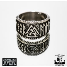 Northern Viking Jewelry Steel Valknut sormus