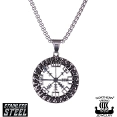 Northern Viking Jewelry Rune Viking compass pendant