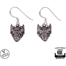 Northern Viking Jewelry Guardian Wolf Earrings