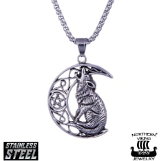 Northern Viking Jewelry Moon Wolf riipus
