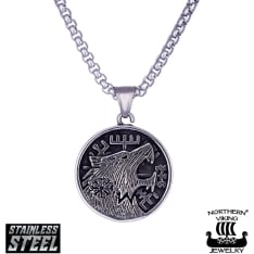 Northern Viking Jewelry®-Riipus "Vegvisir Wolf"