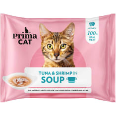 PrimaCat Soup Tuna and shrimp in broth 4 x 40 g complementary feed for cats