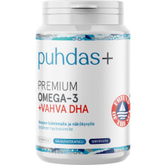 Puhdas+ Premium Omega-3 + Vahva DHA ravintolisä