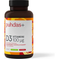 Puhdas+ D3-vitamiini 100 µg öljykapseli ravintolisä