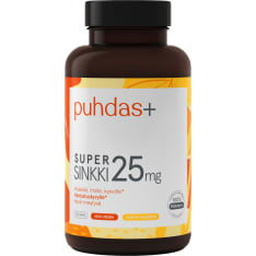 Puhdas+ Supersinkki 25 mg ravintolisä
