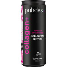 Puhdas+ Collagen+vitamin water peach 330 ml carbonated wellness drink
