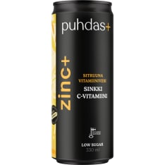 Puhdas+ Zinc+ vitamin water lemon 330 ml carbonated wellness drink
