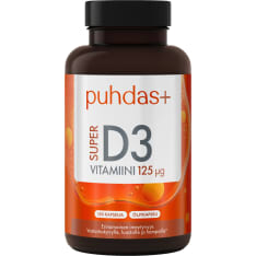 Puhdas+ Super D3-vitamiini 125 µg 120 kaps ravintolisä