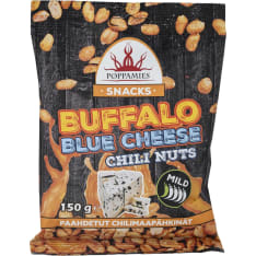 Poppamies Snacks Buffalo Blue Cheese Chili Nuts 150g maapähkinät
