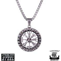 Northern Viking Jewelry Vegvisir Valknut kaulakoru