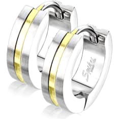 SJ Striped Center Gold earrings