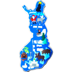 Happy Traveler Suomineito rubber magnet