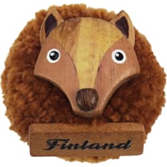 Happy Traveler Fox Pom-pom Wood Magnet