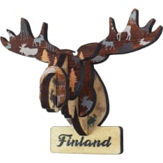 Happy Traveler Moose Head 3D Wood Magnet