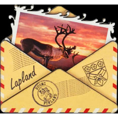 Envelope Wooden Magnet Reindeer Sunset LAP FIN