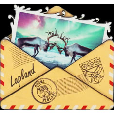 Envelope Wooden Magnet Fighting Reindeer LAP FIN