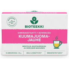 Bioteekki Kuumajuomajauhe Sinkkiasetaatti+Echinacea 10 annospussia/ 30 g