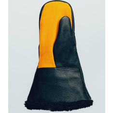 Goosey'S Black/Yellow Elk Leather Mitten