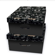 Moomin, 2-piece black-and-white pattern, storage box