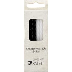 Cake candle white/black 24 pcs