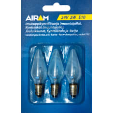 Airam 24V 2W E10 3 kpl varalamppu