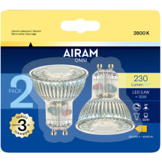 Airam GU10 2,4w 230lm 2pack himmennettävä ledkohdelamppu