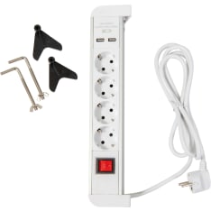 Airam Tabletop 4-osainen 2m USB pistorasialista