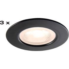 Airam Fio Fix IP44 6W/930 3000K dimmable 3pcs black led downlight