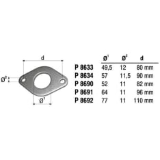 Fenno 860-P8633 Pakoputken laippa