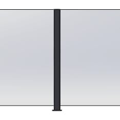 Green Land Lounge aluminum intermediate post, dark gray