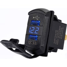 BrightSolar 12/24V USB charging port with voltmeter QC3.0