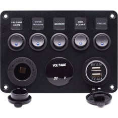 BrightSolar 12/24V control panel with voltage meter and USB port