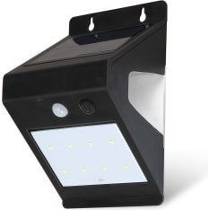 Lumio Lights Solar W-Guard black LED wall lamp